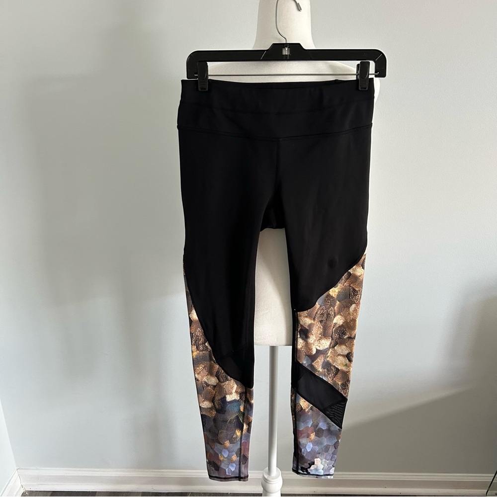 Athleta Asym Mesh Sonar Honeycomb Print Leggings - Size S